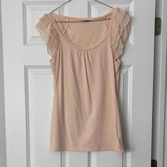 Express Soft Peach Ruffle Tank Top - Picture 1 of 3
